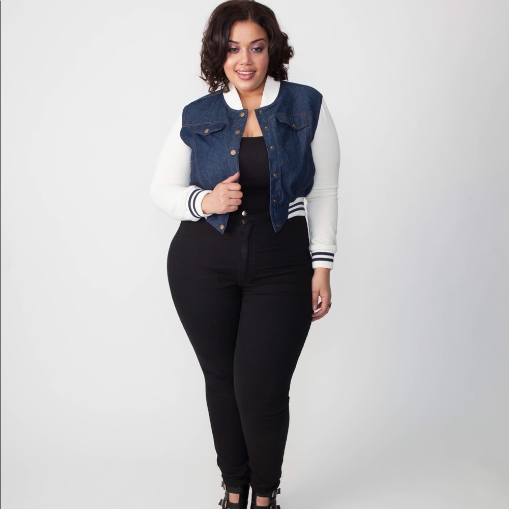 Plus size bomber or baseball jacket